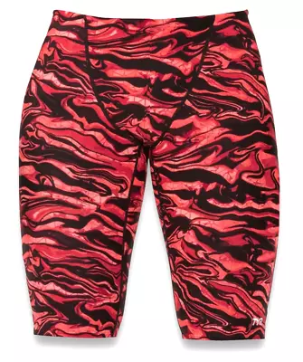 TYR Miramar All-Over Jammer Swimsuit - NWT Mens 34 - Red / Black - #42730-N5 • $26