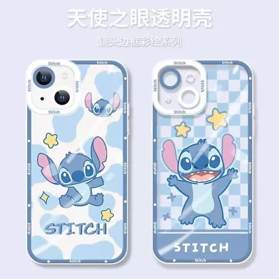 For IPhone Samsung Case Hot Cute Cartoon Stitch Soft Clear Phone Cover Back Skin • £2.39