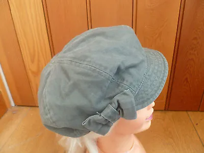 MONSOON ACCESSORIZE OLIVE GREEN BOW VINTAGE BAKER BOY PEAKED HAT CAP Xs Xxs S • £9.99