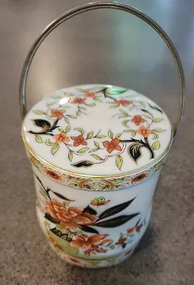 Vintage Tin Bucket W Lid And Handle Floral Design Made England Daher Long Island • $7.50