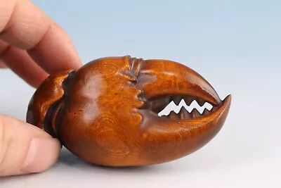 £0.80 • Buy Chinese Boxwood Hand Cast Crab Claw Figure Statue Netsuke Collectable