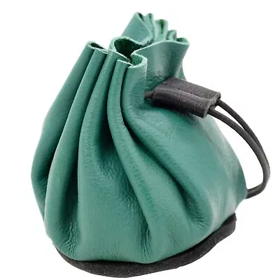 Medieval Leather Belt Pouch Waist Hanging Bag Cosplay Costume Accessory Green • $12.99