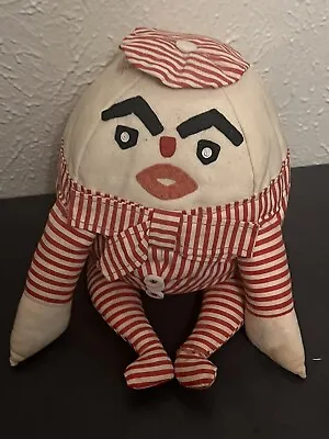 Vintage Humpty Dumpty Primitive Character Doll Felt Applique Face Red White • $17