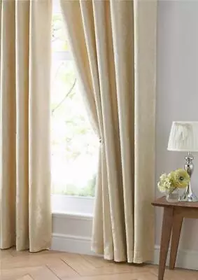 Lined Curtains Gold Jacquard Damask Pencil Pleat 66  Wide 72  Drop CLEARANCE • £16.19