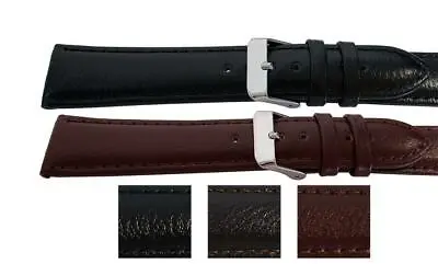 Classic Leather Watch Strap Smooth Grain Fits 8mm-22mm Lug Padded Top Quality • £8.99