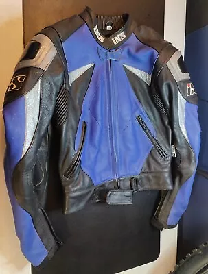 Woman's IXS Motorcycle Armoured Leather Riding Jacket Two Part Suit Size 38 • $62.24