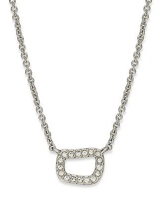 $19.99 • Buy NADRI Pave Pendant Necklace Delicate Style AN13932RCG Rhodium Plated Silver-tone