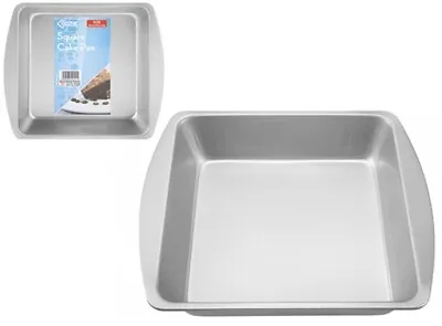 Square Baking Tray Brownie Strong Steel Oven Cake Baking Steel Pan Tin • £5.99