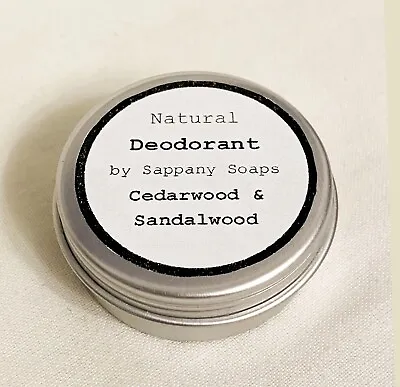 100% Natural Handmade Antiperspirant Deodorant Cedarwood Sandalwood Vegan 15g • £4.49