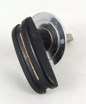 Vintage Deco Gas Range Stove Knob Handle Black Chrome NL Co. 2.25  Ca. 1930s • $39