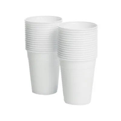 7oz White Plastic Disposable Cups Drinking Cups Parties Catering Restaurants • £4.99