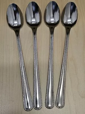 Gibson BEAD Stainless 18/0 Beaded (4) Long Stirring Spoons Silver Coffee Tea • $15.99