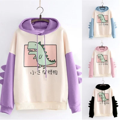 £16.31 • Buy Kawaii Clothing Cute Ropa Hoodie Sweatshirt Sudadera Dinosaur Sweater Size New
