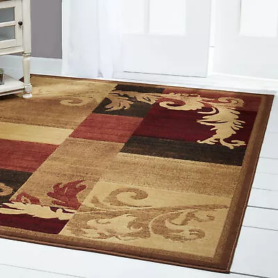 Modern Brown Burgundy 2x8 Area Rug Geometric Carpet - Approx. 1'9  X 6'9  Runner • $39.99