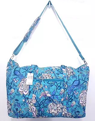 Vera Bradley Deluxe Travel Tote Bag Duffel Peacock Garden EXACT ONE NWT • $55