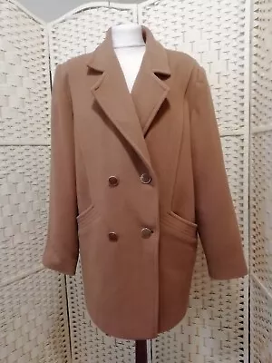 Daxon  Pour Vous  Vintage Size 18 Caramel Pure Wool Coat In Good Condition. • $7.46