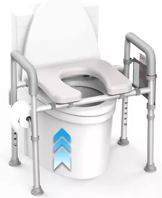 AGRISH Raised Toilet Seat With Handles Cozy Padded Elevated Medical Commode350lb • $99