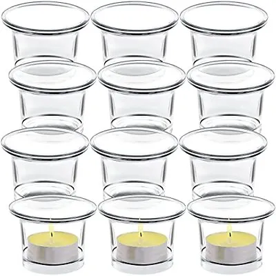 Tealight Candle Holder Set Of 12Glass Votive Candle HoldersClear Tea Light • $20.84