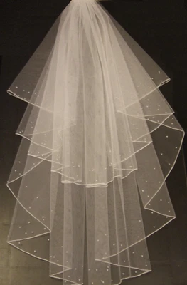 £37.99 • Buy Bridal Veil  #Wedding Veil  2T  Ivory  Shoulder - Floor Veil  Pearl Crystal