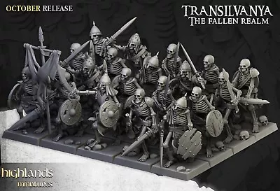 10 Skeleton Warriors With Swords - Highlands Miniatures 28mm • $17