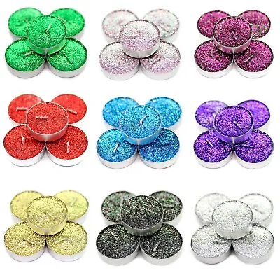 Glitter Tea Lights Candle Home Wedding Celebrations Special Occasion Christmas • £3.98