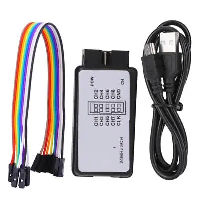 Portable 8-Ch USB Logic Analyzer Memory 24MHz For Digital Signals - Pocket Size • £8.05