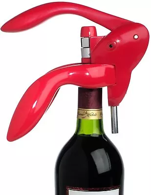 Metrokane Houdini Lever-Style Corkscrew Wine Opener - Red - W2805 • $24.95