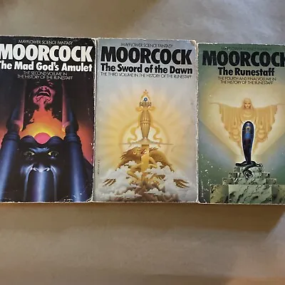 Michael Moorcock Mad Gods Amulet 2/3/4 Book Bundle X 3 Vintage Sci-Fi Fantasy • £6