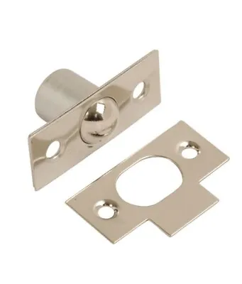 £3.45 • Buy 19mm Large CHROME Bales Catch Door Ball Roller Latch Cupboard With Plate Screws