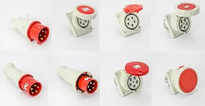 £20.90 • Buy Walther 415v 5 Pin Red Industrial Plugs Sockets Panel Ip44 Ip67 16a 32a 63a 125a