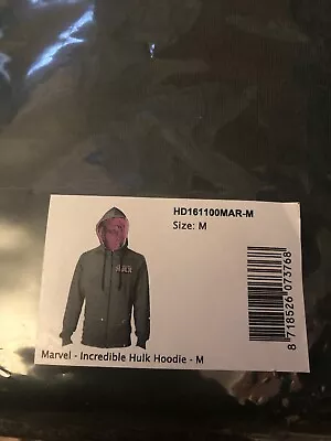 Official Marvel Mens The Incredible Hulk Zip Hoodie - Jacket Green Medium M New • £29.75