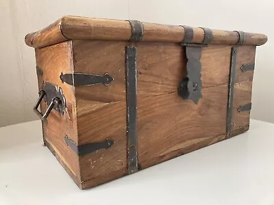 Antique Trunk Box Chest FarmHouse Primitive Tool Carpenter Pirate Cedar Vtg Wood • $399.99