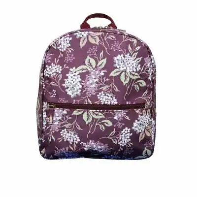 £29.99 • Buy Peony® Womens Hydrangea Matte Oilcloth Rucksack Backpack Bag Purple