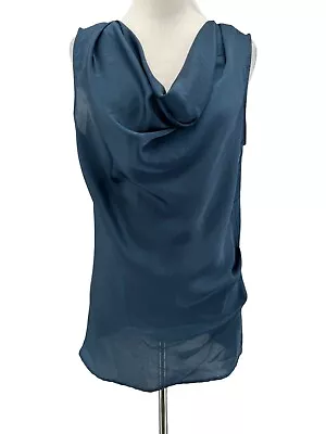 CAbi #168 Women's Blue Cowl Neck Sleeveless Blouse Size Medium • $5