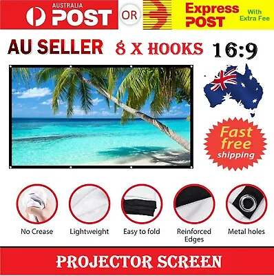$32.99 • Buy Foldable Projector Screen Portable Outdoor Home Movie Cinema Theater 16:9 HD 3D