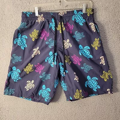 Vilebrequin Swim Trunks Mens XL Blue Black Turtle Swimwear Bathing Suit Turtles • $59.99