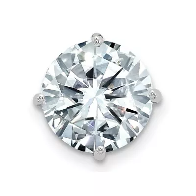 14K White Gold 1.5ct. 7.5mm Round D E F Pure Light Moissanite Solitaire Slide • $533.95