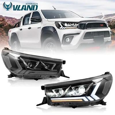$495.99 • Buy Pair LED Headlights For 2015-2019 Toyota HILUX Sequential Turn Signal Front Lamp