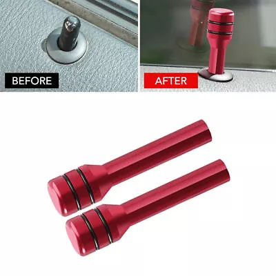 Red Car Interior Accessories Door Lock Stick Knob Pull Pins Cover Parts • $57.83
