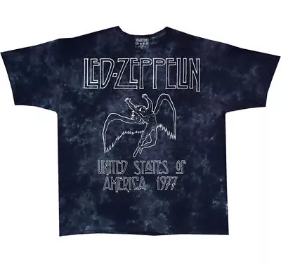 Led Zeppelin Tour 1977 Music Band Usa Import Cotton Black  St Sleeve T-shirt • $49