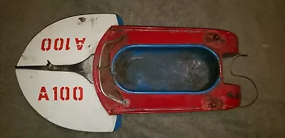 Vintage Atwood Speedster Toy Tin Boat Hydroplane Outboard Powered • $50