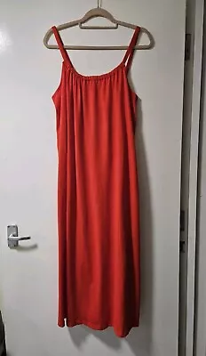H&M Womens  Red Cotton Jersey Summer Dress Size Large • £10