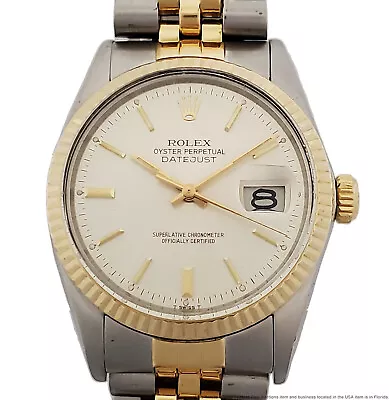 Rolex Datejust 16013 18k Gold SS Vintage Mens Wrist Watch Jubilee Bracelet 	 • $2625
