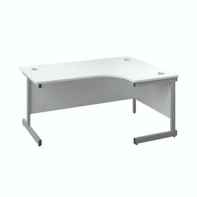£233.21 • Buy First Right Hand Radial Desk 1600x1200mm White/Silver KF803065