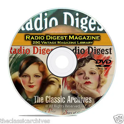 Radio Digest Magazine 290 Vintage Old Time Radio Magazine Collection DVD B92 • £6.32