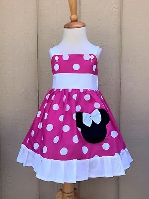 Girls Disney Minnie Mouse  Hot Pink Jumper Birthday Toddler Dress  • $38