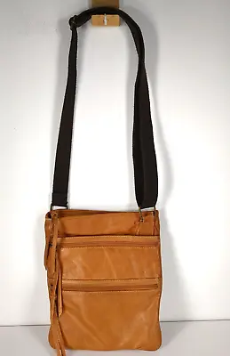 Maurizio Taiuti Brown Leather Crossbody Purse Bag Italy Adjustable Strap • $29.99