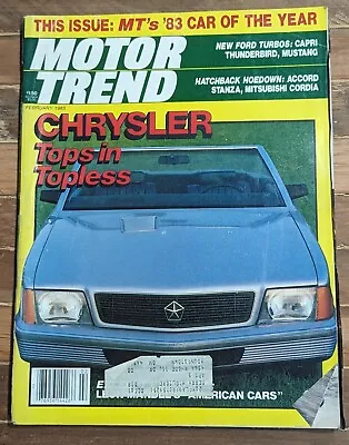 Motor Trend Magazine February 1983 MSE Firebird Trans Am Toyota Celica GT-S • $10