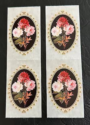 4 Vintage 1992  ROSE BOUQUET CAMEO  Stickers From John Grossman Gifted Line • $5.49