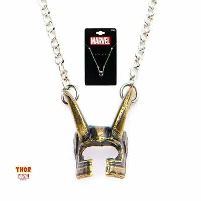 Marvel Avengers Loki Helmet Pendant Necklace Officially Licensed Merchandise • £12.95